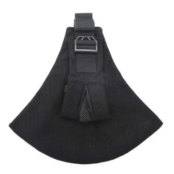 Black pinstriped portable one-shoulder strap big baby carrier with mesh pocket and adjustable strap