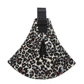 Portable one-shoulder strap big baby carrier in black and white leopard print fabric with black adjustable strap