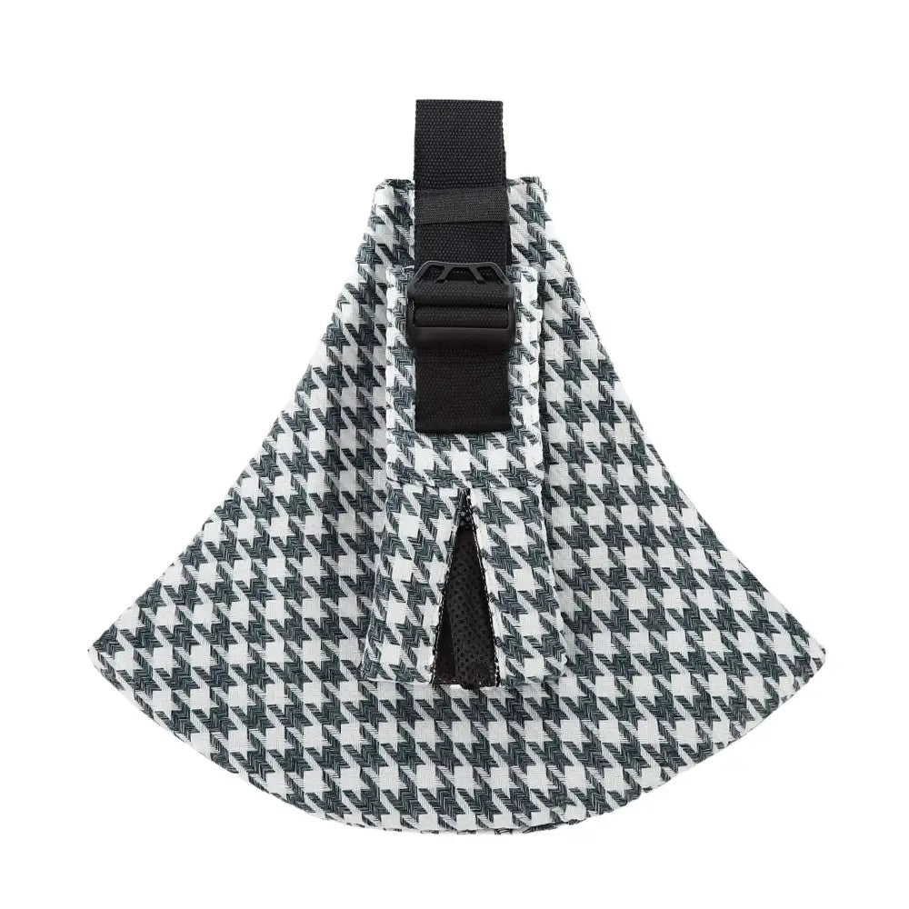Black and white houndstooth portable one-shoulder strap big baby carrier with adjustable strap for easy carrying