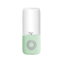 Mint green and white mini portable blender with clear glass cup for easy use as a portable usb automatic juicer