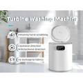 Portable white cylindrical turbine underwear washing machine with digital display and hinged lid for efficient mini underwear washing