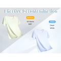 A clean white t-shirt after effective decontamination using an efficient mini underwear washing machine