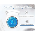 Portable white mini underwear washing machine featuring a white circular laundry dehydrator with a glowing blue spiral design