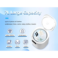 Portable white mini underwear washing machine with transparent lid designed for efficient mini underwear washing of small loads