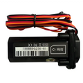 Black rectangular premium gps tracker with bundled red orange and black cable for cars and motorcycles use
