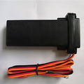 Black rectangular premium gps tracker for cars and motorcycles with textured surface and attached multi-colored wiring