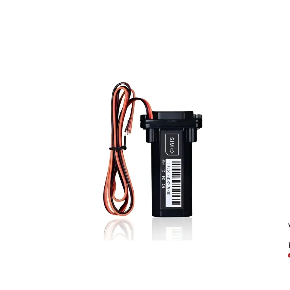 Black rectangular premium gps tracker with red and black wiring for cars and motorcycles use