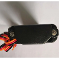 Black rectangular premium gps tracker with hexagonal screws and bundled red orange and black wires for cars and motorcycles