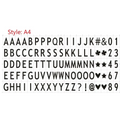 Black a4-style alphabet and number lettering set with decorative symbols for premium led cinema lightbox use