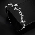 Princess XINGX bridal silver crown headband adorned with pearls and sparkling diamonds for elegant occasions
