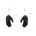 Black textured latex fishing gloves keychain in glove shape with metallic carabiner for professional fisherman catch puncture scrapes
