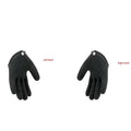 Black textured latex fishing gloves with zipper closures labeled left and right hand for professional fisherman catch puncture scrapes