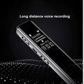 Silver professional recording pen with noise reduction technology and metallic edges displaying recording time on screen