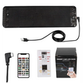 Black rectangular programmable car led sign with full color led matrix and usb charging cable for vehicle display
