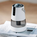 White cylindrical projection mosquito repellent night light lantern with transparent water tank and black control panel