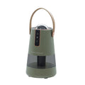 Olive green cylindrical projection mosquito repellent night light lantern with rose gold handle and transparent base