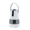 White and gray cylindrical projection mosquito repellent night light lantern with sleek design and portable handle