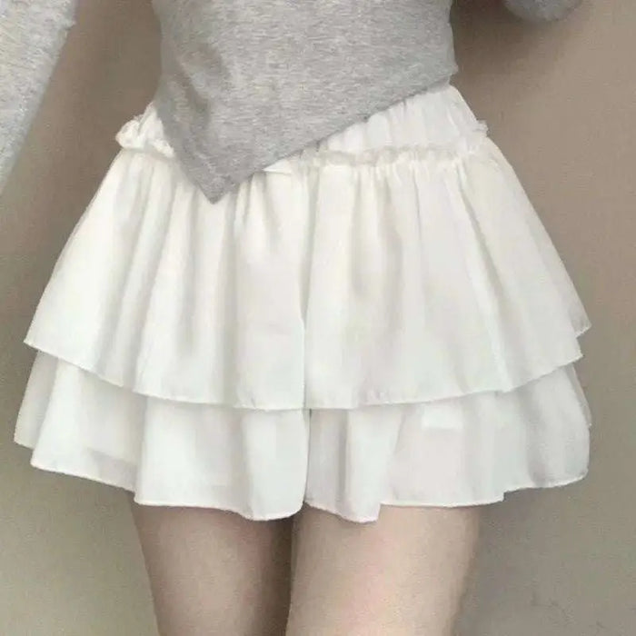 White Skirt With Safety Pants / L