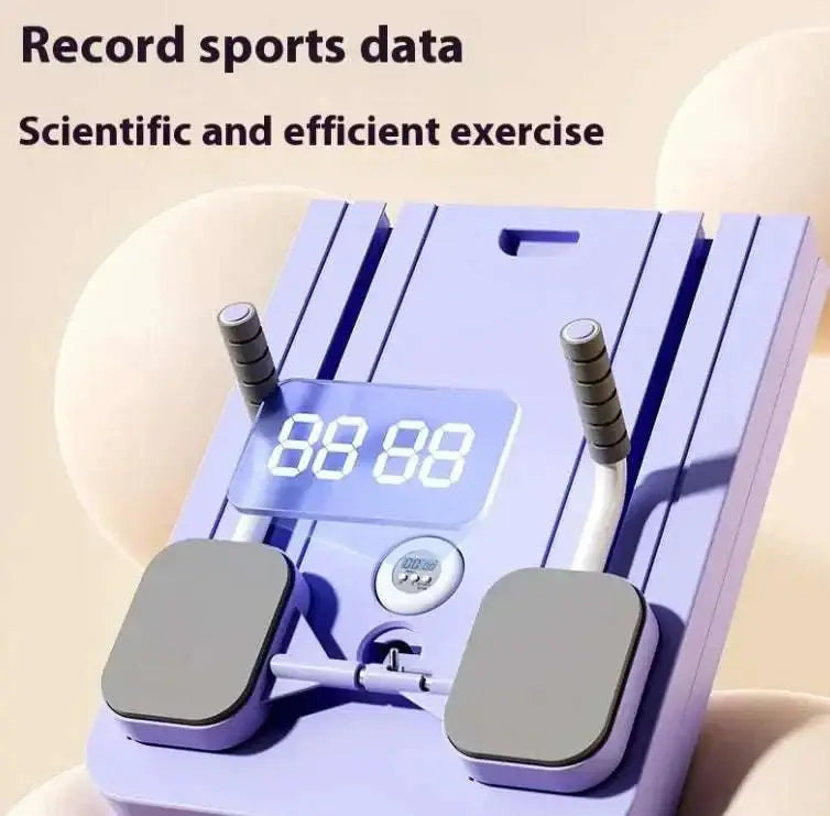 Purple digital fitness scale with gray footpads and textured handles featured alongside high waist tie dye seamless leggings for women in 2026.