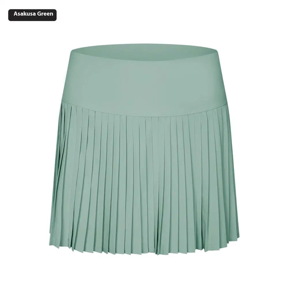 Asakusa purple double layer points exercise skort with green pleated tennis skirt design and smooth high-waisted fabric