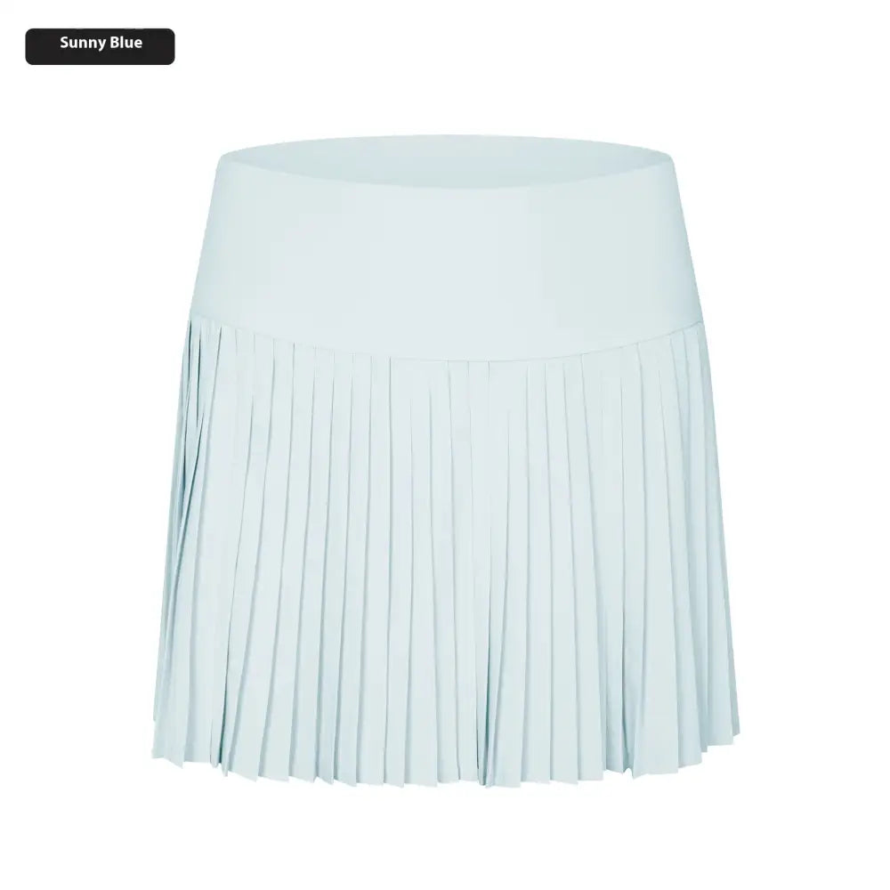 Purple double layer points exercise skort with sunny blue pleated design and lightweight smooth fabric for tennis use