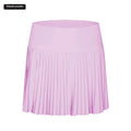 A soft lavender purple double layer points exercise skort with pleats and a smooth elastic waistband for tennis