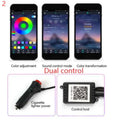 Black cigarette lighter power adapter and control host with qr code for dual-control interior car led optical fiber system