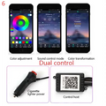 Black car charger and control host for purple interior car led optical fiber light strip with cigarette lighter head