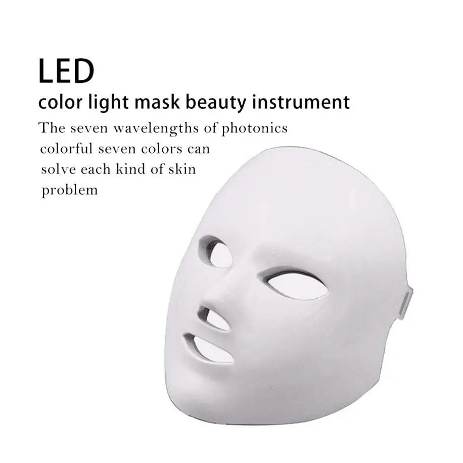 White led color light mask facial beauty device with seven photonics wavelengths for fine lines in purple led mask design