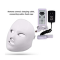 White led facial beauty device with smooth molded plastic and cutouts for eyes nose and mouth to reduce fine lines