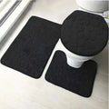 Black bathroom rug set with textured pebble pattern from purple pebble 3 piece bathroom rug set with toilet lid cover