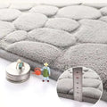 Gray plush circularly quilted bathroom rug set piece from purple pebble with a soft textured surface for comfort