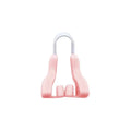 Purple silicone nose reshaping clip featuring a pink silicone clip with white metal u-shaped arch beauty device