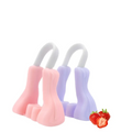 Pink and lavender u-shaped silicone nose reshaping clip with white handles beauty device for nose shaping