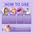 Purple toothpaste tube with sleek modern design for teeth whitening in purple toned teeth oral care set