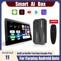 Black playaibox g10bts smart ai box with touchscreen and remote control for qualcomm android wireless carplay original