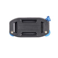 Black plastic quick-hanging clip yi sports camera accessory with blue rubber grips and adjustment knob for stabilization