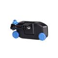 Black plastic quick-hanging clip yi sports camera accessory with blue adjustment knobs and silver screw for secure mounting