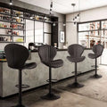 Modern black upholstered bar stool with sleek metal base and adjustable height complementing luxury women’s fashion