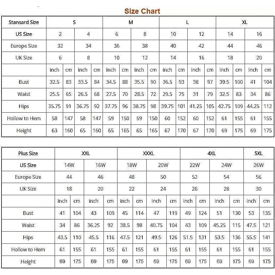 Size chart for a plus-size raglan sleeve long white tutu wedding dress showing us europe and uk measurements from s to 5xl