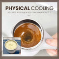 White ceramic rechargeable model automatic stirring cup with stainless steel handle and automatic stirring function swirling liquid