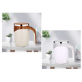 Brown and cream ceramic rechargeable model automatic stirring cup with stainless steel lid and automatic stirring function