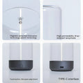 Clear glass rechargeable portable night light led camping light with sleek black base touch button and type-c interface