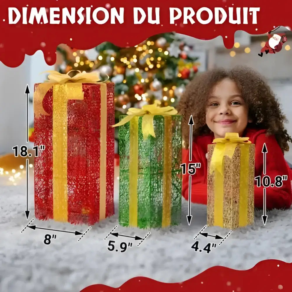 VINGLI Lighted Gift Boxes Set Of 3, Pre-lit Nestable Present Boxes Ornament With 90 LED Warm White Lights And Stakes For Christmas Outdoor Indoor Decorations Lighted Holiday Displays Button Full Cup Plus Size Bra Without Wi Royalessencelux