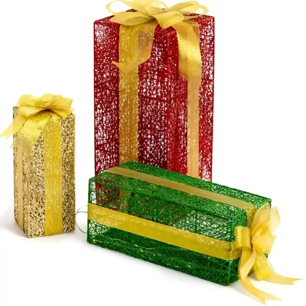 VINGLI Lighted Gift Boxes Set Of 3, Pre-lit Nestable Present Boxes Ornament With 90 LED Warm White Lights And Stakes For Christmas Outdoor Indoor Decorations Lighted Holiday Displays Button Full Cup Plus Size Bra Without Wi Royalessencelux