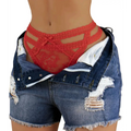 Red floral women panties lace bikini lace thong featuring a decorative bow and intricate floral pattern in red