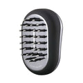 Black and silver oval-shaped screwdriver bit organizer with multiple slots for hair care growth tool maintenance