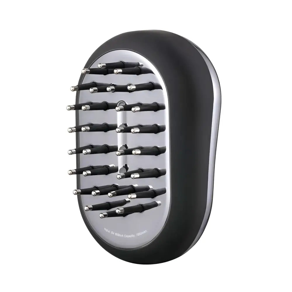 Black and silver oval-shaped screwdriver bit organizer with multiple slots for hair care growth tool maintenance