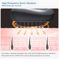 Black high-frequency sonic vibration growth comb with metallic bristles for red light therapy hair care growth