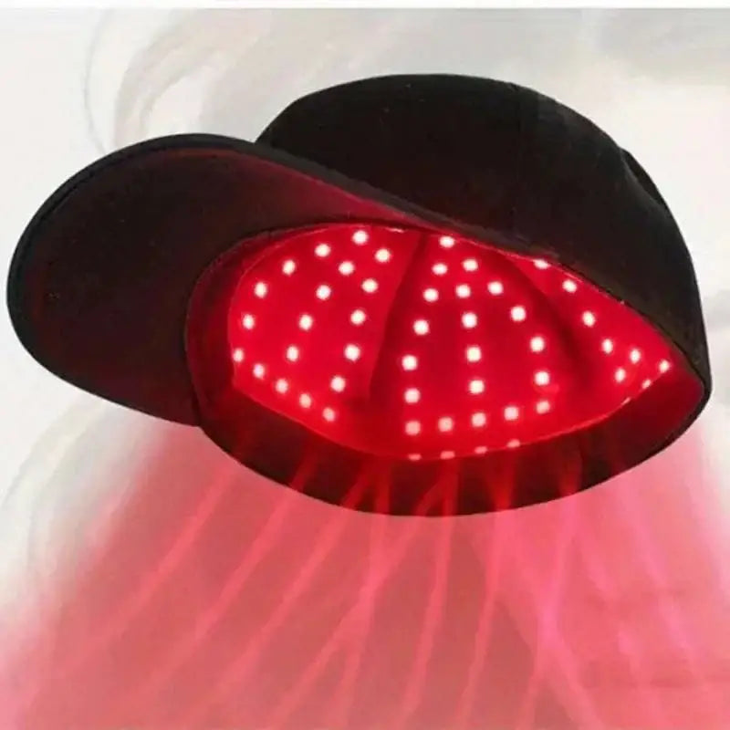 Black velvet red light therapy baseball cap with red led light panel inside for light therapy use
